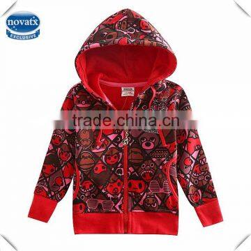 18M-6Y (F3472) nova kids factory producing stock fleece baby girls hoodies winter printed hoodies children clothing winter coats