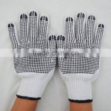 7Gauge Bleach White Construction Work Labor PVC Dotted Cotton Glove