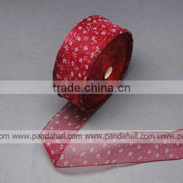 Printed Organza Ribbon Costume Accessories(ORIB-Q002-1)