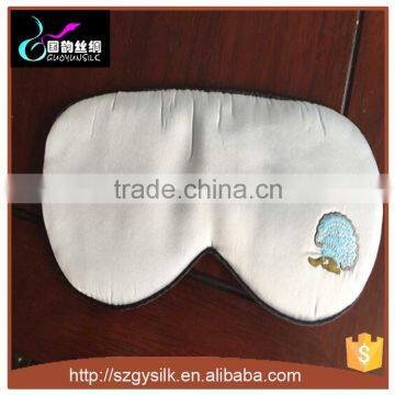 High quality silk promotional eye mask embroidery customized logo