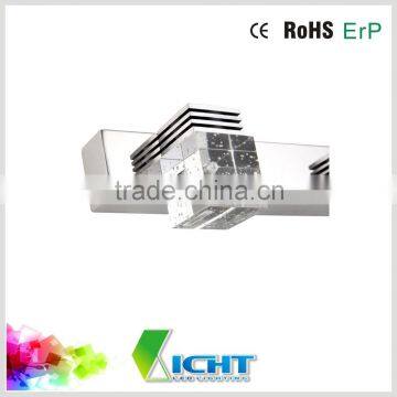 LT-M Hotel Polished Chrome Decorative Mirror Wall Lamp With Glass Shades