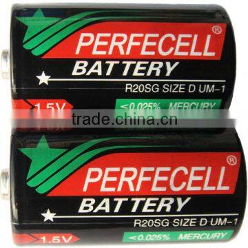 Perfecell Brand Size d Batteries Zn-mnO2 1.5v R20 Um-1 d Carbon Battery photo-5