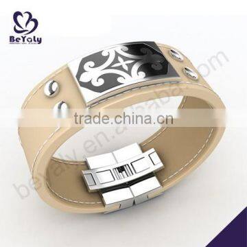 China Manufacturer 2015 latest stainless steel ceramic beads bracelet