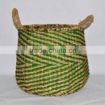 Vietnam product handcrafted green laundry basket