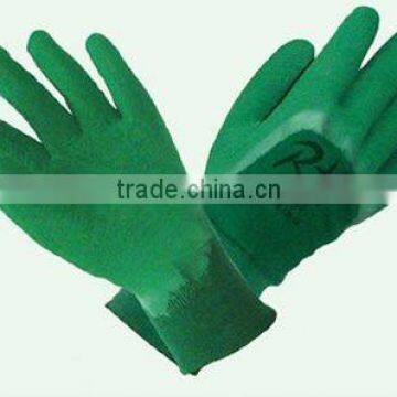 cotton woven with wrikle latex glove