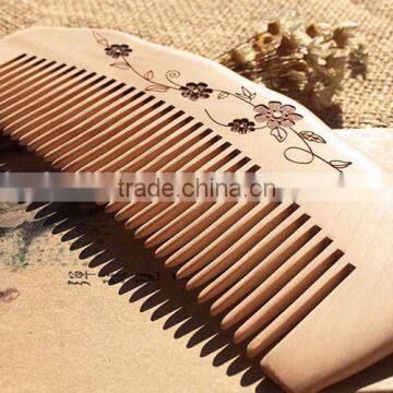 Natural Handle Combs Peach Material Nature Color Hair Wood Comb Hair Combs With Laser Logo photo-3
