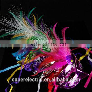 Wholesale Carnival Dancing Ball Favor LED Mask Women Face Mask Halloween Party Mask With LED Lights and Feather photo-6