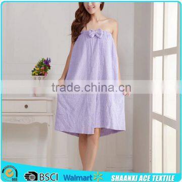 Cotton Terry Material Girl Towel Dress With Bowknot Terry Cloth Girl Towel Skirt