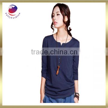 wholesale comfortable long sleeve o-neck women t shirt