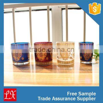 decal copper glass candle cup candle holder