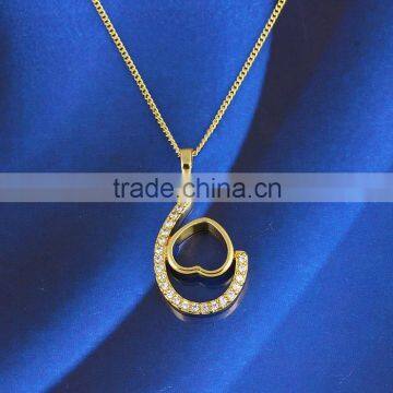 China Jewelry Wholesale New Design Heart Shape 14K Gold Plated Pendant