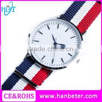 Simple style good quality logo printing custom made braided nylon watch strap