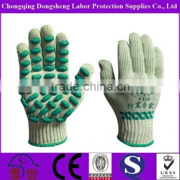 Anti-Vibration 7Gauge T/C Shell latex foam dots coated Safety working gloves importers in uk