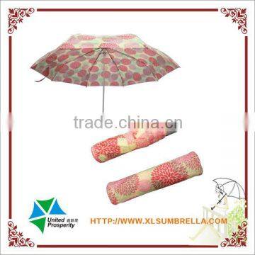 Hand-open light aluminum girl 3 folding umbrella