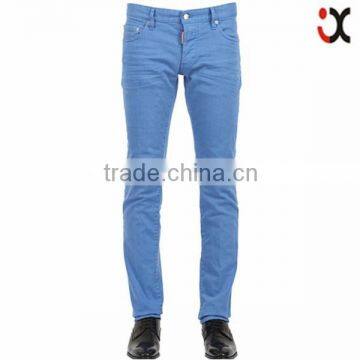 2015 skinny slim fit sky blue fashion new classic five pocket styling jeans pants men size JXQ878