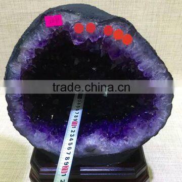 High Quality Natural Brazil Amethyst Geode Purple Quartz Crystal Large Geode for Sale photo-4