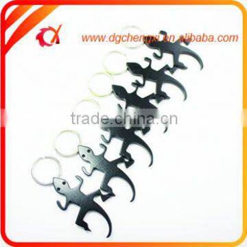 Aluminum Black Gecko Shaped Bottle Opener Keychain photo-2