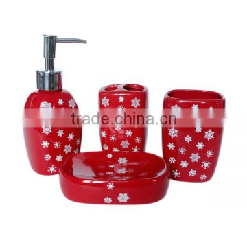 Home garden red bathroom accessories sets