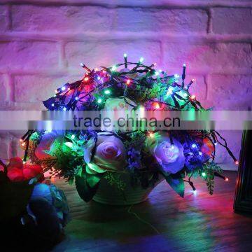 christmas holiday party wedding decoration indoor bettery solar plastic flower led lights