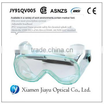 PVC Warpround Frame Medical Use Safety Glasses EN166