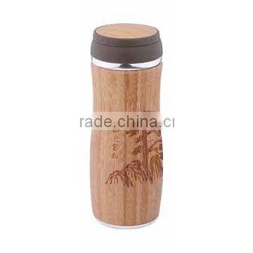 Vacuum cup with 100%natural bamboo