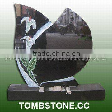 Black Granite Upright Headstones from China