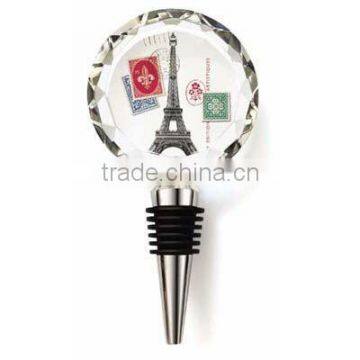 novelty 2015 crystal wine stopper with colorful printing