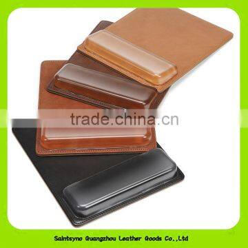 15015 Wholesale Fashion Leather Computer Office Mouse Pad with soft Silica Gel wrist rest