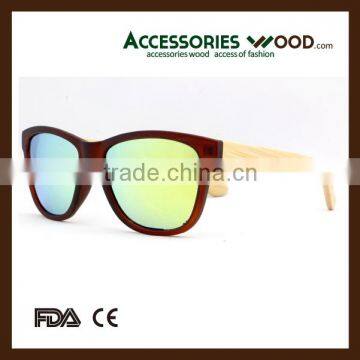 Wood and plastic square custom logo sunglasses