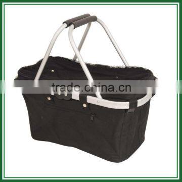 Small collapsible empty picnic basket