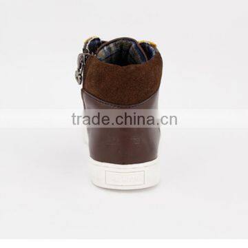 2016 Wholesale Kids Lace-up Brown and Yellow Mix Color Casual Shoes