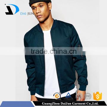 Guangzhou OEM new fashion design navy green custom logo zip up Acrylic blank mens jackets 2015