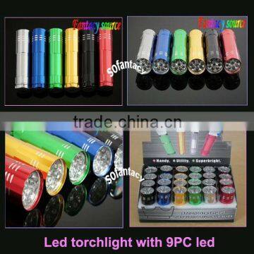 9pc led led torch light,led light torch