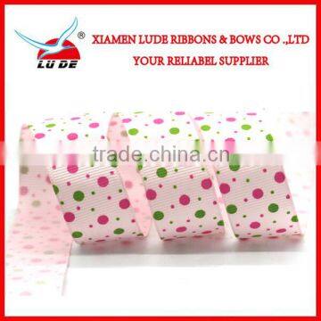 Factory Wholesale Colorful Polka Dot Grosgrain Ribbon