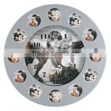 Clock with 12 photo frame