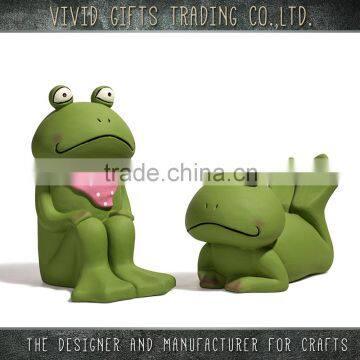 Ceramic or Porcelain new design sitting and grovel frog garden decoration