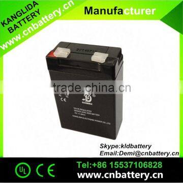 Hot selling 4v4ah battery,rechargeable low self-dischargeable lead acid battery 4v4ah with high quality