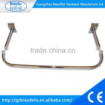 Chrome 300x600 oval tube U shaped hangrail bracket for slatwall