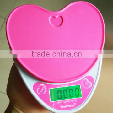 2016 3kg heart shape 3kg digital kitchen scales