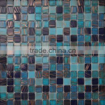 JY-G-66 Powerful production capacity Mosaic bule glass chips with gold grain mosaic tiles waterproof poor decorate mosaics