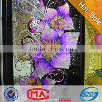 LJ Glass Tile Mosaic Mural Patterns Art Purple Flowers Glass Tile Mosaic Mural Patterns