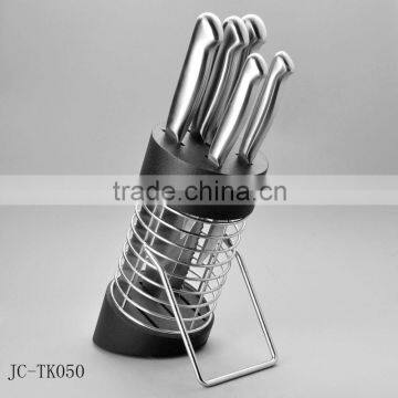 High end stainless steel 6pcs kitchen knife sets with block