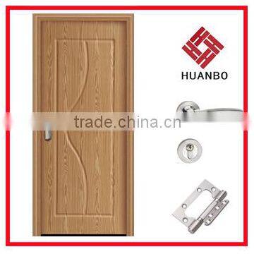 2015 popular design wood grain PVC interior wooden doors