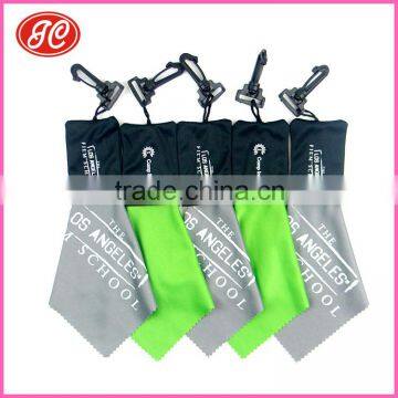 Made in china customized printing logo microfiber cleaning cloth key chain