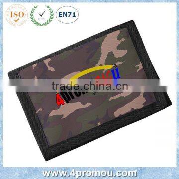 Polyester camouflage tri-fold Wallet for promotion