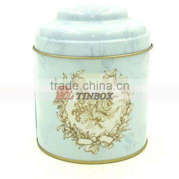 Round Tea Tin Box with Special Lid Tea Can Tin Box