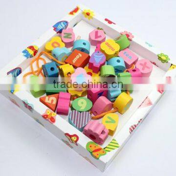 2014 hot sale wooden toys, garden sting of beads (36pcs)