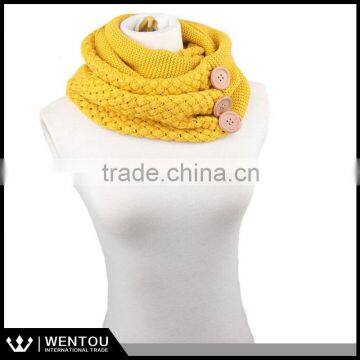 Wholesale Infinity Button Knitted Scarf photo-2