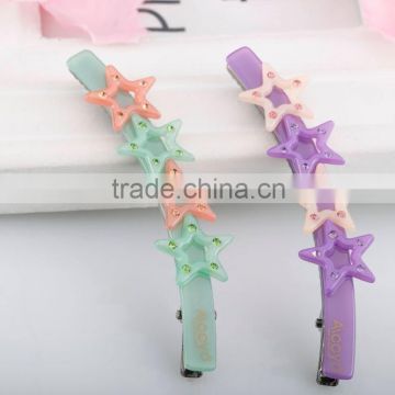 Exquisite cambered hair clip resin rhinestone hair ornament fancy star hair accessory