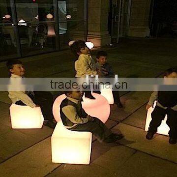 plastic rechargeable led cube furniture sale factory selling Cube Chairs For Kids